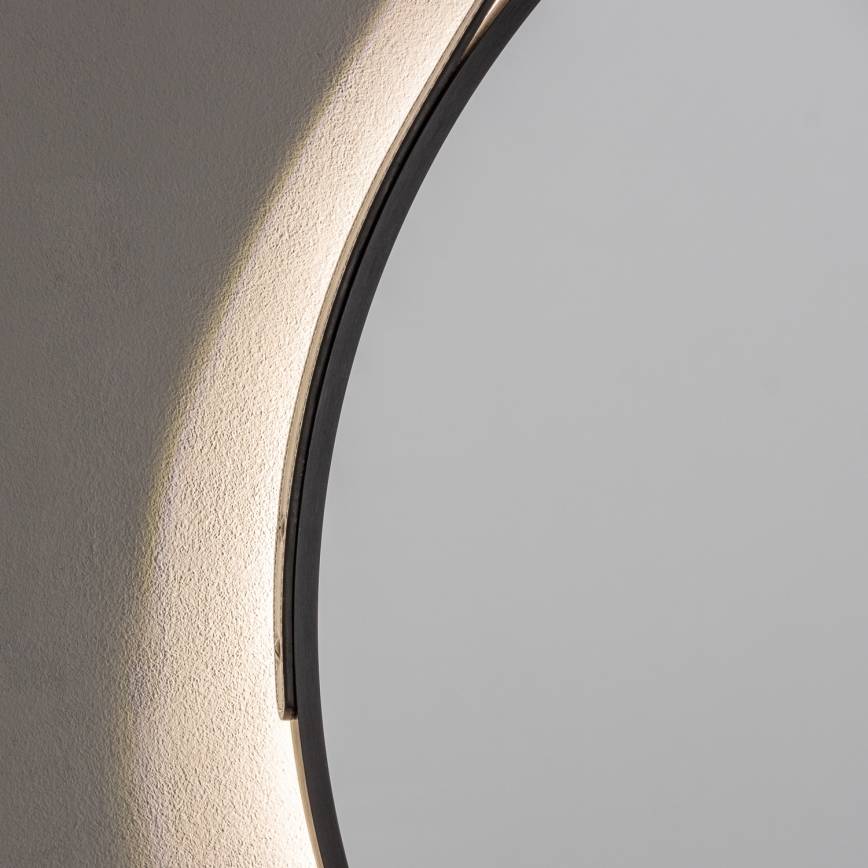 Brilagi - Miroir de salle de bains LED VERESE LED/19W/230V Ø 60 cm noir IP44 IRC 90 dimmable + CCT