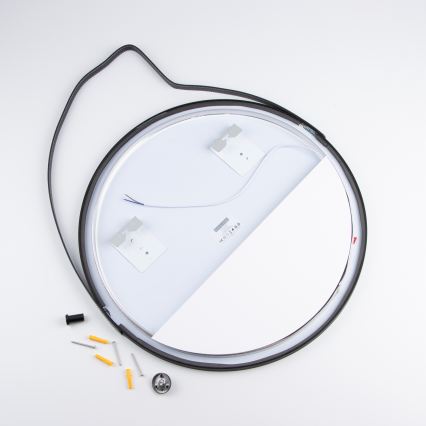 Brilagi - Miroir de salle de bains LED VERESE LED/19W/230V Ø 60 cm noir IP44 IRC 90 dimmable + CCT