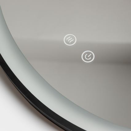 Brilagi - Miroir chauffant de salle de bains LED dimmable avec rétroéclairage ALU PRO LED/18W/230V Ø 60 cm 3000/4000/6500K IP44 noir CRI 90