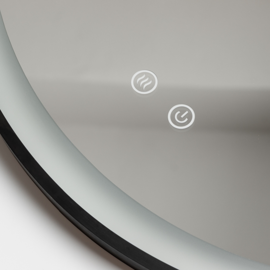 Brilagi - Miroir chauffant de salle de bains LED dimmable avec rétroéclairage ALU PRO LED/18W/230V Ø 60 cm 3000/4000/6500K IP44 noir CRI 90