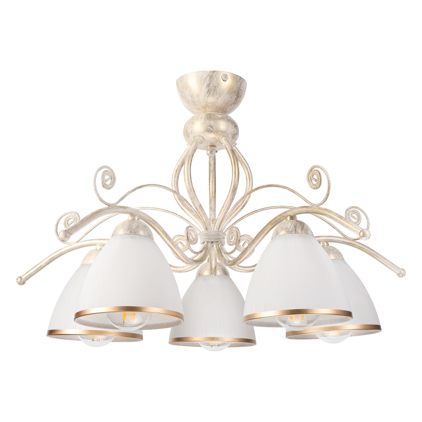 Brilagi - LED Opbouwkroonluchter ANTICO 5xE27/60W/230V 3000K witte patina