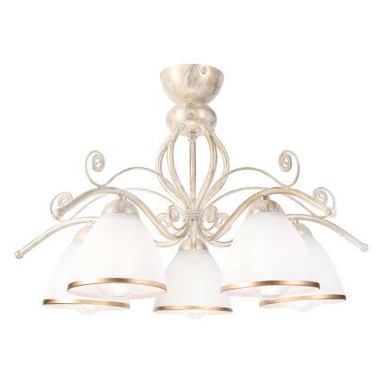 Brilagi - LED Opbouwkroonluchter ANTICO 5xE27/60W/230V 3000K witte patina