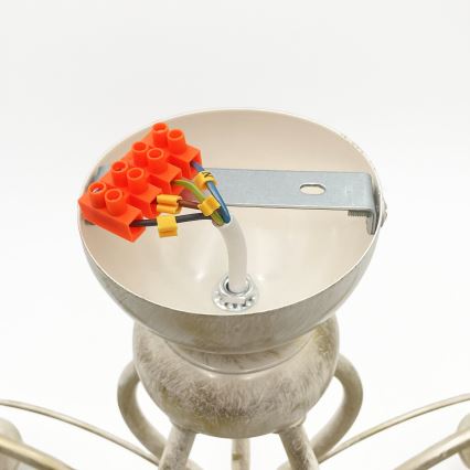 Brilagi - LED Opbouwkroonluchter ANTICO 5xE27/60W/230V 3000K witte patina