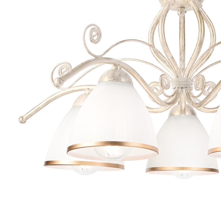 Brilagi - LED Opbouwkroonluchter ANTICO 5xE27/60W/230V 3000K witte patina
