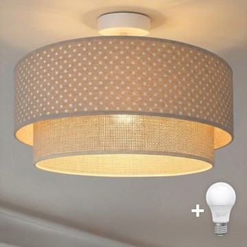 Brilagi - LED opbouwkroonluchter BOHO BOBO 1xE27/10W/230V pr. 40 cm stippen beige/crème