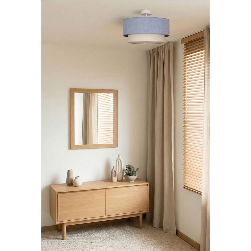 Brilagi - LED-opbouwkroonluchter BOHO ECO 1xE27/10W/230V Ø 40 cm blauw/crème