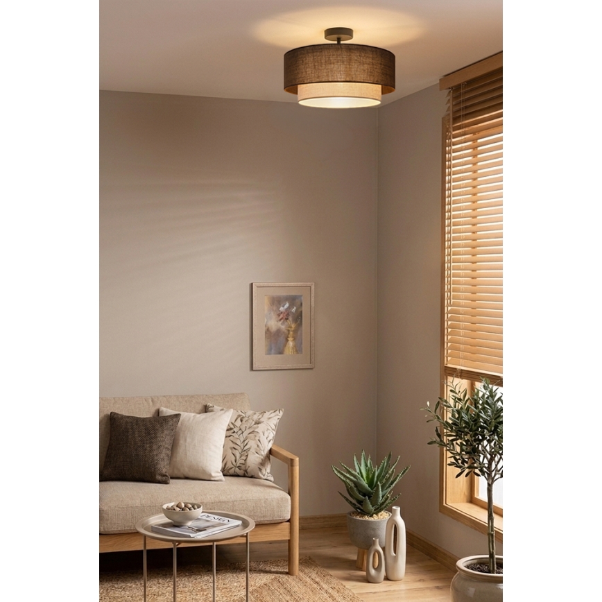 Brilagi - LED-opbouwkroonluchter BOHO ECO 1xE27/10W/230V Ø 40 cm bruin/crème