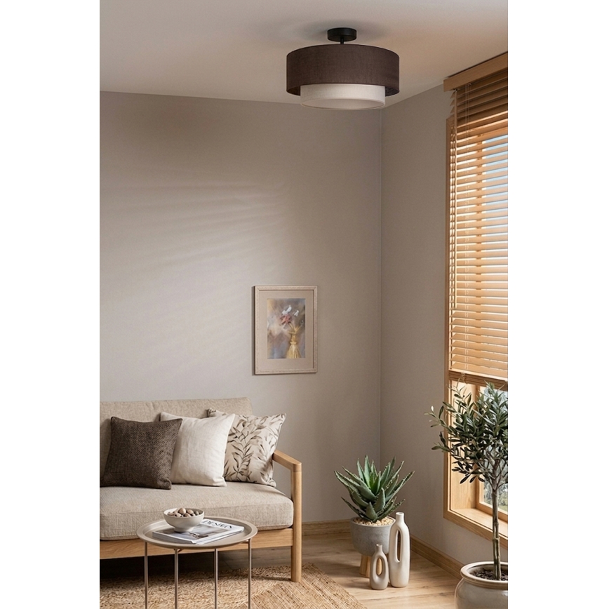 Brilagi - LED-opbouwkroonluchter BOHO ECO 1xE27/10W/230V Ø 40 cm bruin/crème