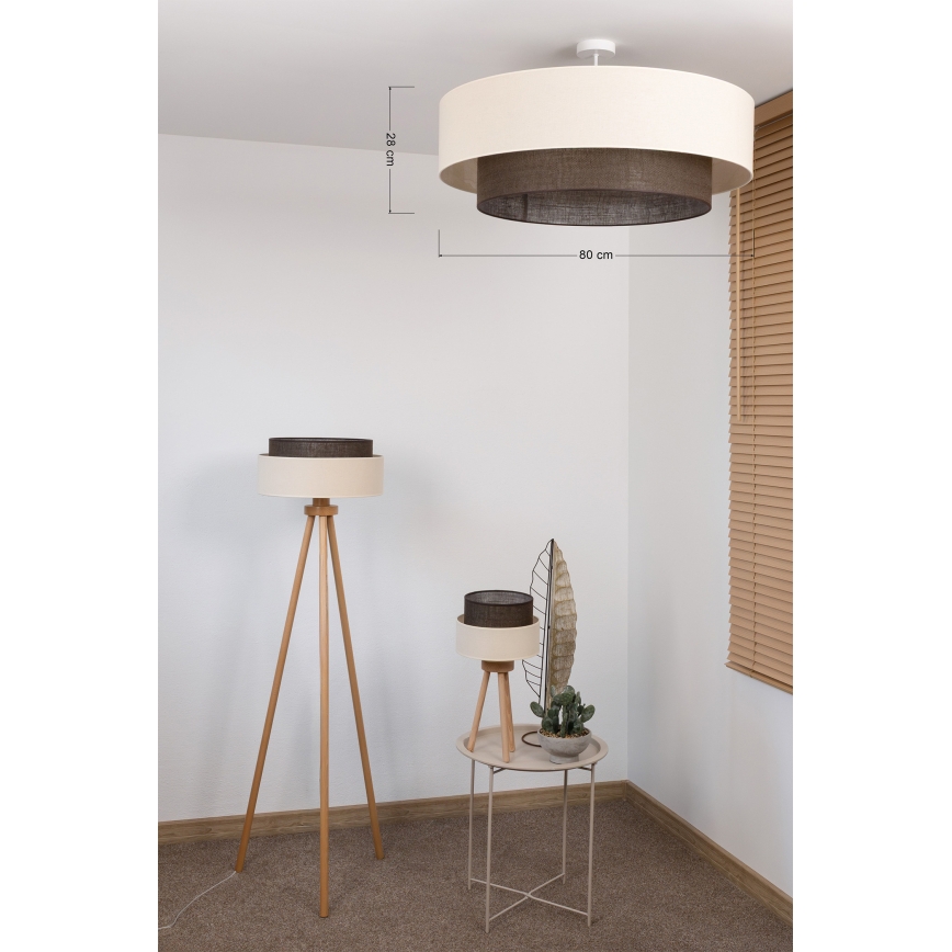 Brilagi - LED-opbouwkroonluchter BOHO STYLE 3xE27/15W/230V Ø 80 cm crème/bruin