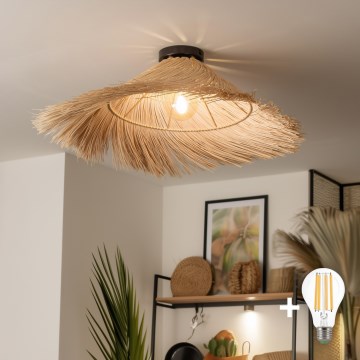 Brilagi - LED opbouwkroonluchter CERIA BOHO 1xE27/40W/230V Ø 100 cm rotan