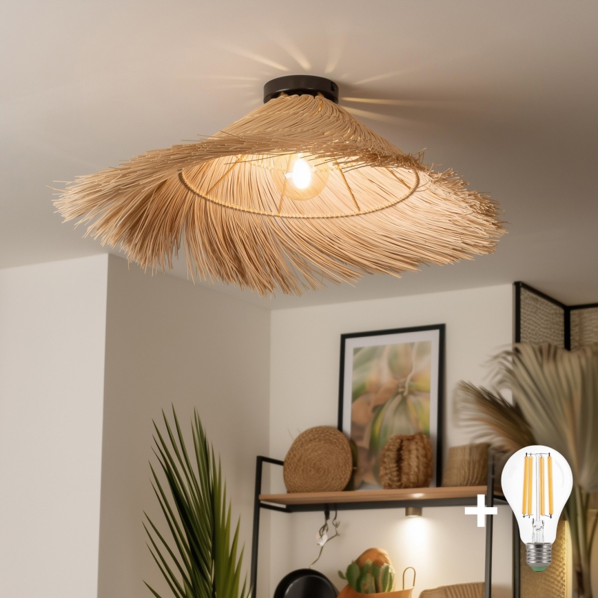 Brilagi - LED opbouwkroonluchter CERIA BOHO 1xE27/40W/230V Ø 100 cm rotan