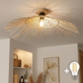 BRILAGI - LED opbouwkroonluchter CERIA BOHO 1xE27/40W/230V Ø 70 cm bamboe/eik