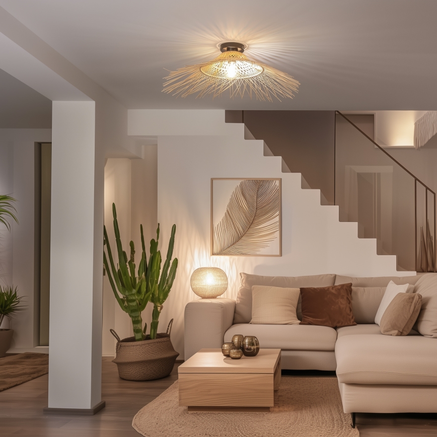 Brilagi - LED opbouwkroonluchter CERIA BOHO 1xE27/40W/230V Ø 70 cm bamboe