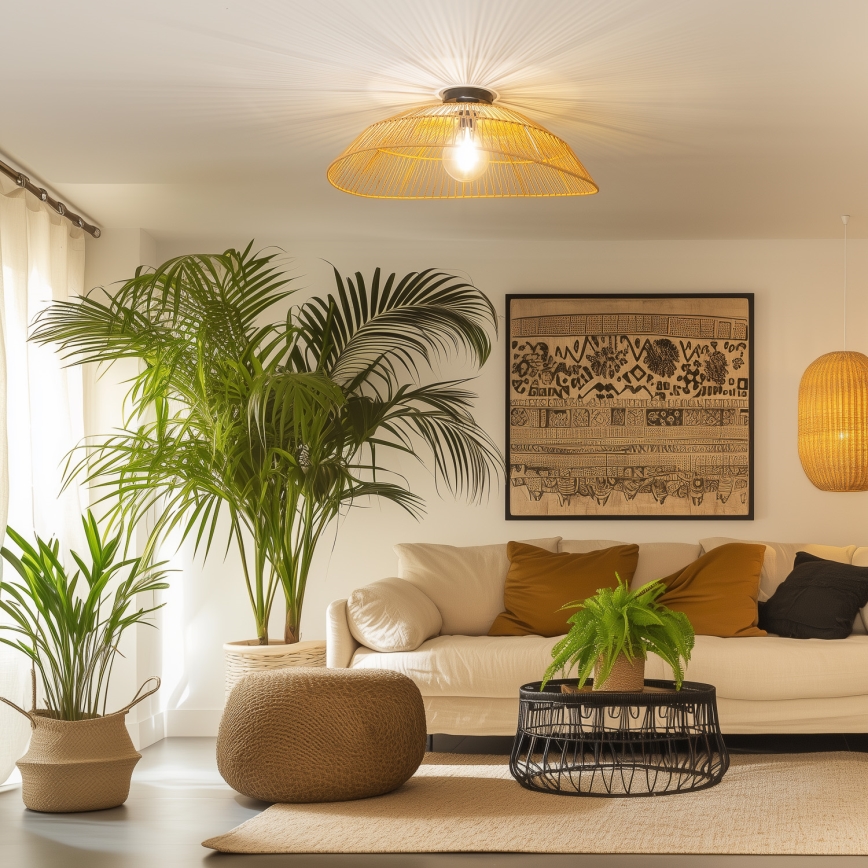 Brilagi - LED opbouwkroonluchter CERIA BOHO 1xE27/40W/230V Ø 70 cm bruin