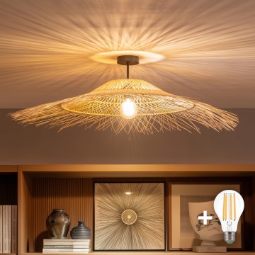 Brilagi - LED opbouwkroonluchter CERIA BOHO 1xE27/60W/230V Ø 100 cm zwart/beige
