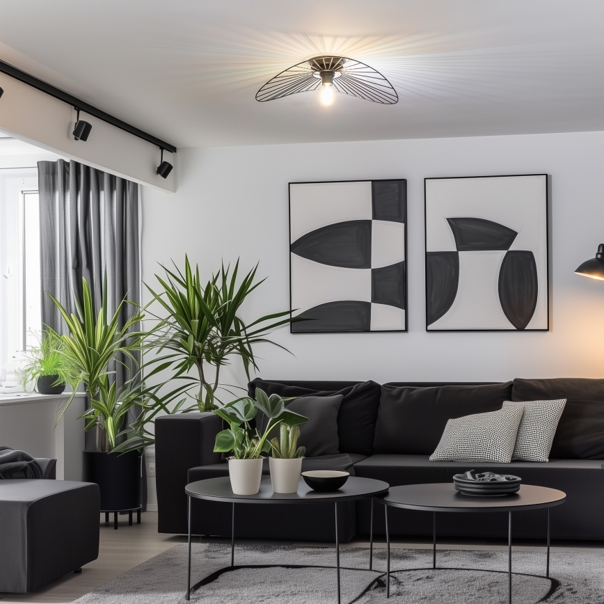 Brilagi - LED opbouwkroonluchter CERIA WIRE 1xE27/40W/230V 40x56 cm zwart