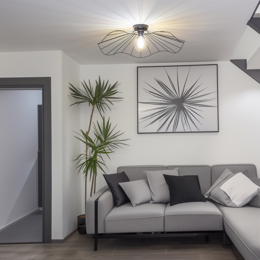 Brilagi - LED opbouwkroonluchter CERIA WIRE 1xE27/40W/230V Ø 80 cm zwart