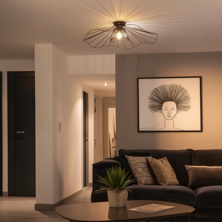 Brilagi - LED opbouwkroonluchter CERIA WIRE 1xE27/40W/230V Ø 80 cm zwart