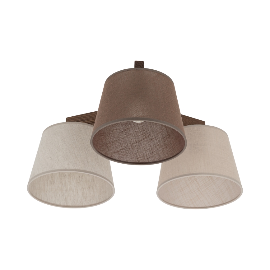 BRILAGI - LED Opbouwkroonluchter LATTE 3xE27/15W/230V dennenhout/mix