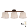 BRILAGI - LED Opbouwkroonluchter LATTE 3xE27/15W/230V grenen/beige