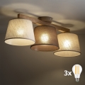 BRILAGI - LED Opbouwkroonluchter LATTE 3xE27/15W/230V grenen/mix