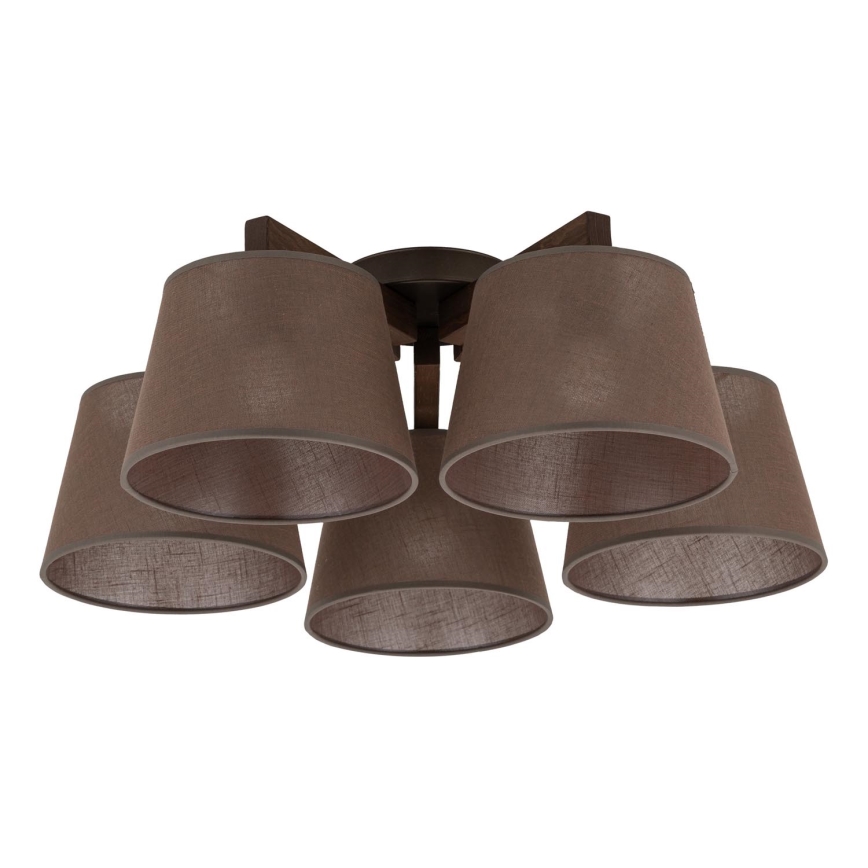 BRILAGI - LED Opbouwkroonluchter LATTE 5xE27/15W/230V dennenhout/bruin