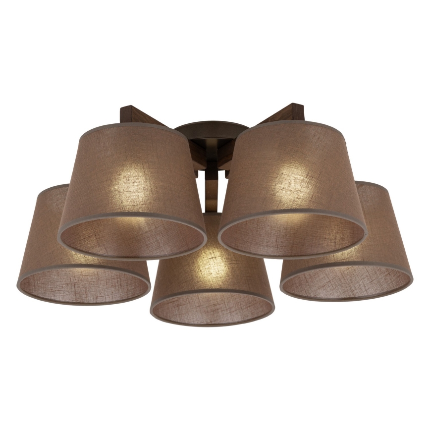 BRILAGI - LED Opbouwkroonluchter LATTE 5xE27/15W/230V dennenhout/bruin