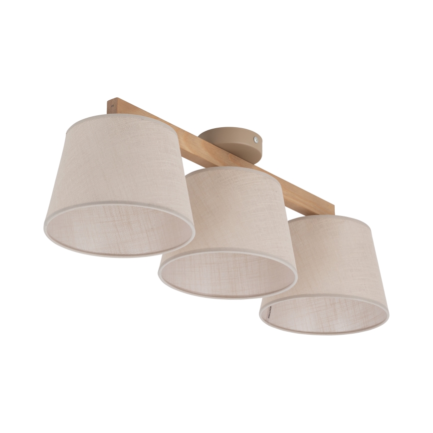 BRILAGI - LED opbouwkroonluchter LATTE SABIA 3xE27/15W/230V dennenhout/beige