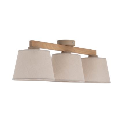 BRILAGI - LED opbouwkroonluchter LATTE SABIA 3xE27/15W/230V dennenhout/beige