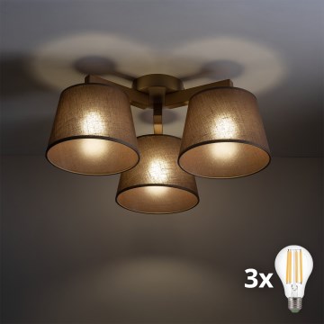 BRILAGI - LED Opbouwkroonluchter LATTE SABIA 3xE27/15W/230V grenen/bruin