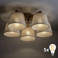BRILAGI - LED-opbouwkroonluchter LATTE SABIA 5xE27/15W/230V grenen/crème