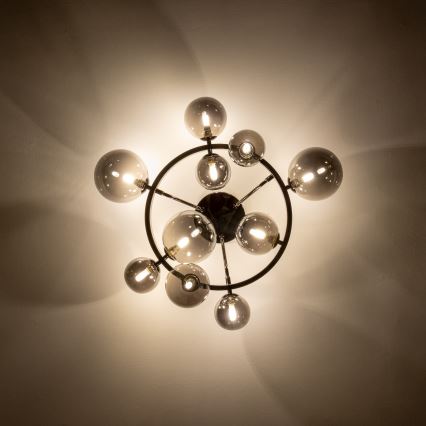Brilagi - LED opbouwkroonluchter MILLA 10xG9/3W/230V zwart-chroom/rookglas