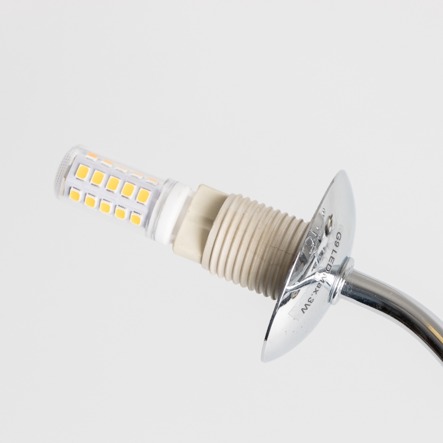 Brilagi - LED opbouwkroonluchter MISTEL 15xG9/3W/230V, zwart-chroom/rookglas