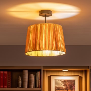 Brilagi - LED Opbouwlamp CERIA BOHO 1xE27/60W/230V Ø 30 cm zwart/raffia