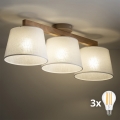 BRILAGI - LED opbouwlamp LATTE SABIA 3xE27/15W/230V grenen/wit