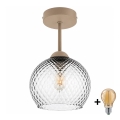 BRILAGI - LED Opbouwlamp RETRO GLASS 1xE27/60W/230V Ø 18 cm beige/rookgrijs