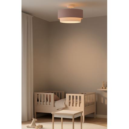 Brilagi - LED opbouwplafondlamp BOHO BOBO 1xE27/60W/230V Ø 40 cm roze/crème