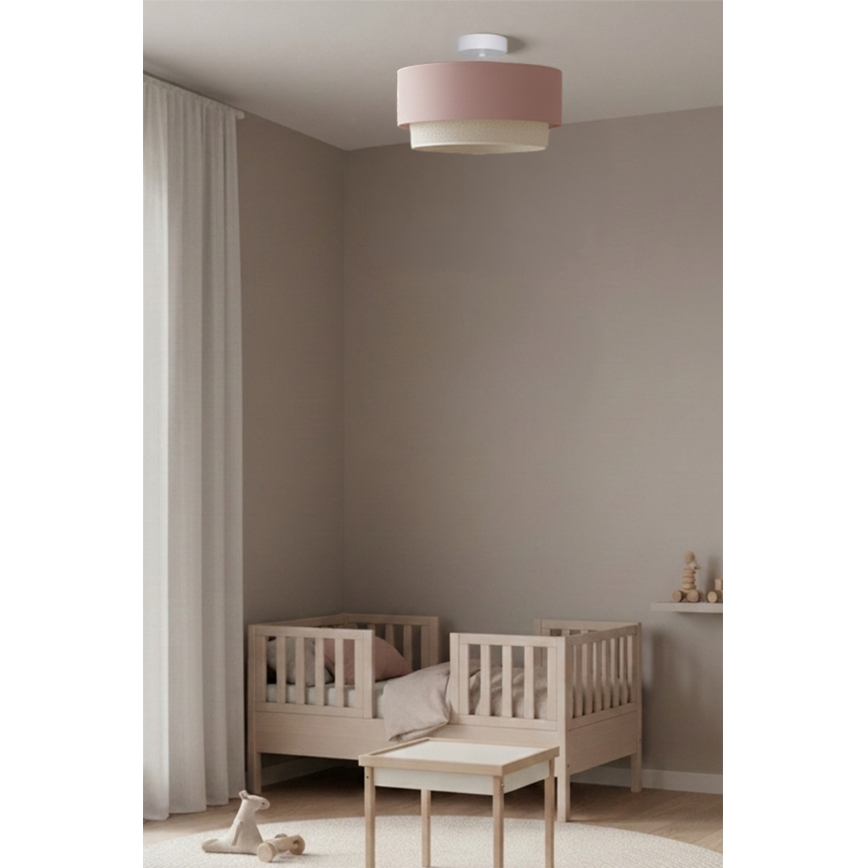 Brilagi - LED opbouwplafondlamp BOHO BOBO 1xE27/60W/230V Ø 40 cm roze/crème