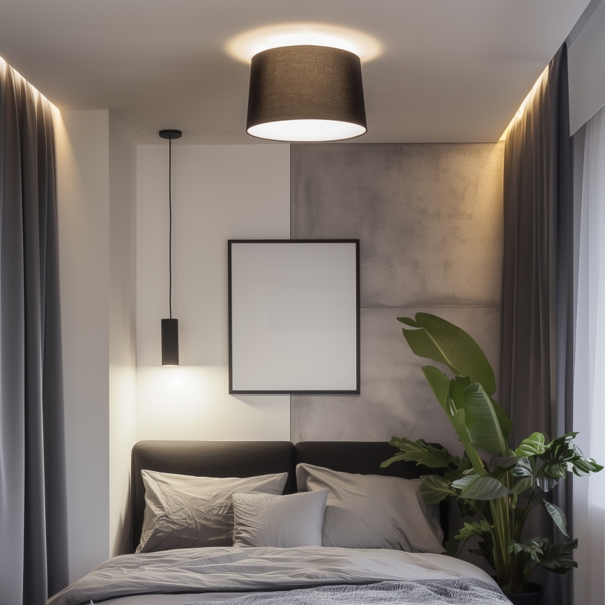 Brilagi - LED opbouwplafondlamp CERIA 1xE27/40W/230V Ø 45 cm zwart