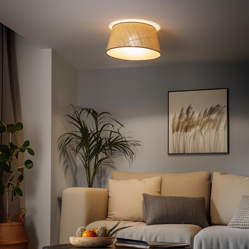 Brilagi - LED-opbouwplafondlamp CERIA 1xE27/40W/230V Ø 50 cm beige
