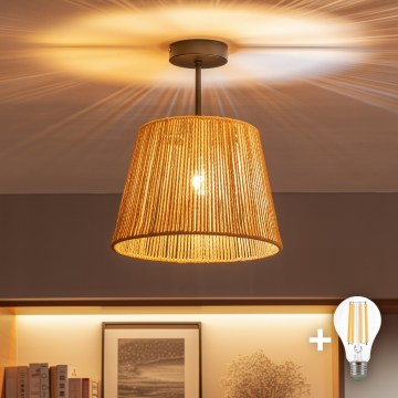 Brilagi - LED Opbouwplafondlamp CERIA BOHO 1xE27/60W/230V Ø 28 cm zwart/bruin