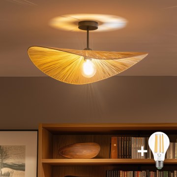 Brilagi - LED Opbouwplafondlamp CERIA BOHO 1xE27/60W/230V Ø 60 cm zwart/beige