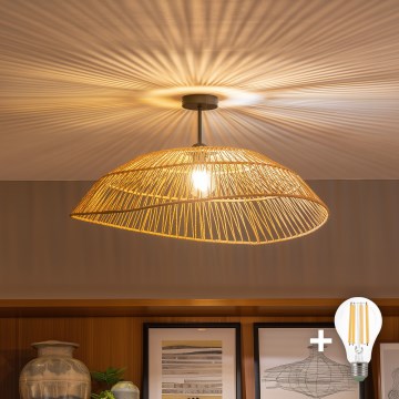 Brilagi - LED opbouwplafondlamp CERIA BOHO 1xE27/60W/230V Ø 70 cm zwart/bruin