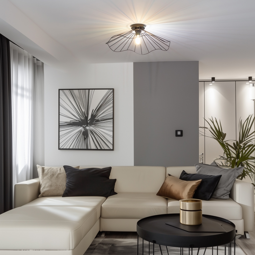 Brilagi - LED opbouwplafondlamp CERIA WIRE 1xE27/40W/230V Ø 60 cm zwart