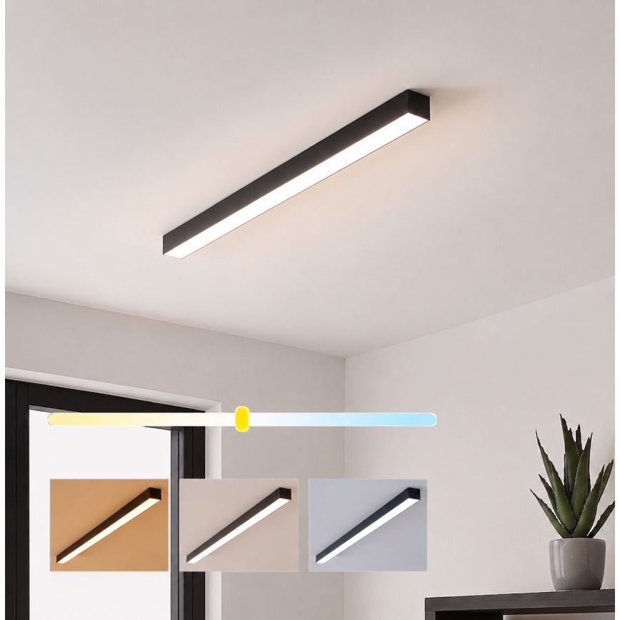 Brilagi - LED plafondlamp (opbouw) FULLDAY LED/20/30/40W/230V 2700/4000/6000K 120 cm zwart