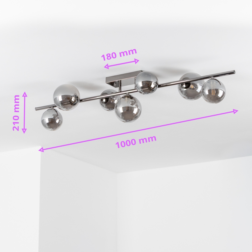 Brilagi - LED opbouwplafondlamp MILLA 7xG9/3W/230V zwart chroom/rookglas