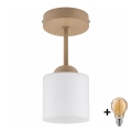 BRILAGI - LED opbouwplafondlamp RETRO GLASS 1xE27/60W/230V Ø 10 cm beige/wit