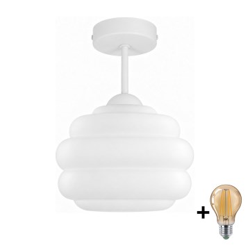 BRILAGI - LED opbouwplafondlamp RETRO GLASS 1xE27/60W/230V Ø 20 cm wit