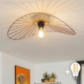 Brilagi - LED opbouwplafonnière CERIA WIRE 1xE27/40W/230V 40x56 cm brons/eiken