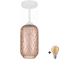 BRILAGI - LED opbouwplafonnière RETRO GLASS 1xE27/60W/230V Ø 14 cm wit/rookbruin